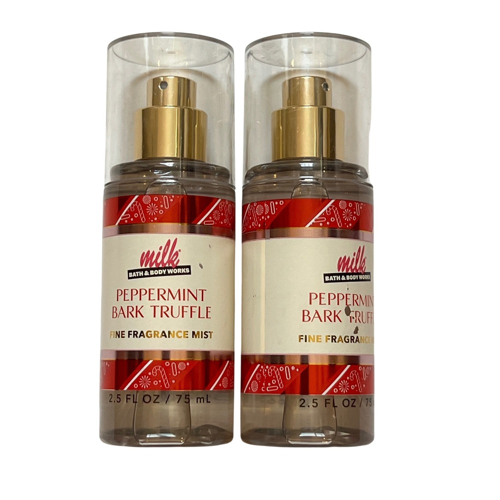 Bath Body Works Peppermint Bark Truffle Fine Fragrance Mist‎ 2.5 oz Set of 2 NEW
